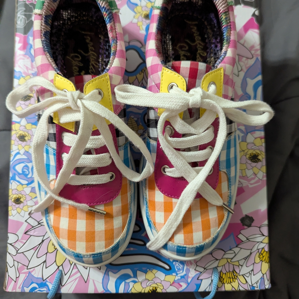 Irregular Choice Multicolor Gingham Sneakers